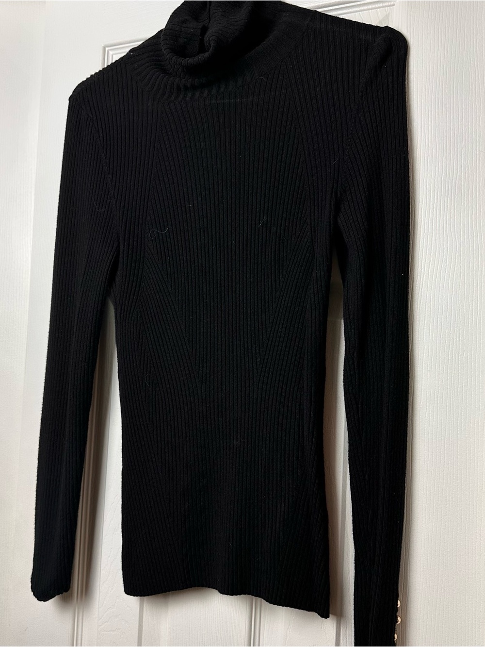 H&M Black Ribbed Cowl Neck Turtleneck Sweater - Picture 5 of 5